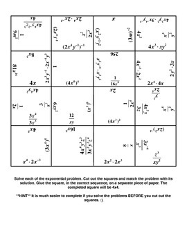 solutions with logarithm common examples Exponent Magic by  AJ Teachers Ellison Square Pay  Teachers