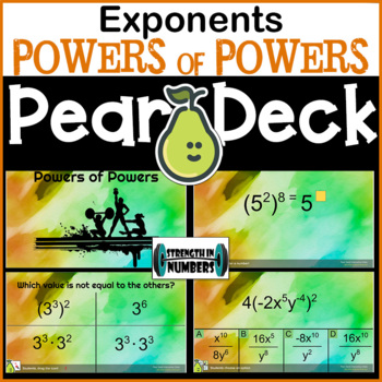 Preview of Exponent Power of Powers Rule Digital Activity for Pear Deck/Google Slides