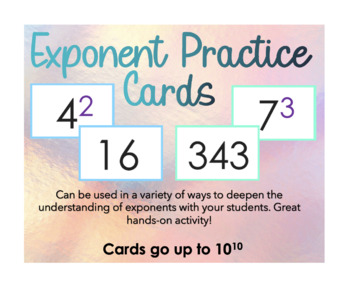 Preview of Exponent Practice Task Cards - Laws of Exponents