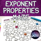 Exponent Properties Activity with Variable Bases (Maze)