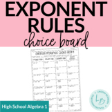 Exponent Properties Choice Board