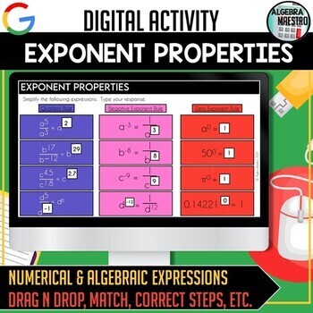 Preview of Exponent Properties Digital Activity