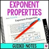 Exponent Properties Guided Notes - Exponent Rules Notes | 