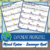 Exponent Properties - Mixed Review Scavenger Hunt
