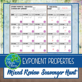 Exponent Properties - Mixed Review Scavenger Hunt