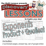 Exponent Properties: Product and Quotient Rules Discovery Lesson