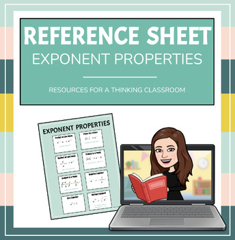 Preview of Exponent Properties Reference Sheet
