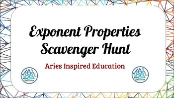 Preview of Exponent Properties Scavenger Hunt
