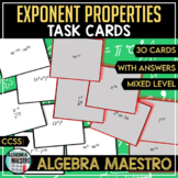 Exponent Properties - Task Cards