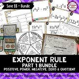 Exponent Rule Bundle (Part 1) - Power, Product, Quotient, 