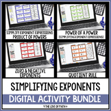 Exponent Rule Digital Matching Activity Page Bundle