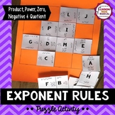 Exponent Rule Puzzle Activity