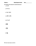 Exponent Rule Worksheet