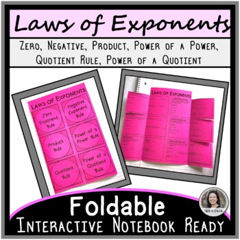 Preview of Law of Exponents Foldable