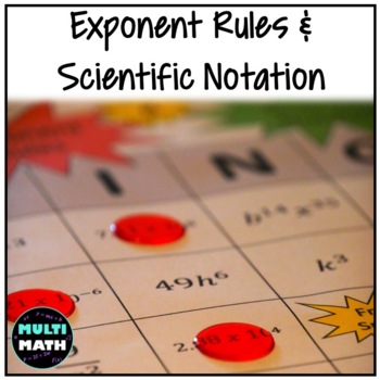 Preview of Exponent Rules & Scientific Notation - Bingo Activity