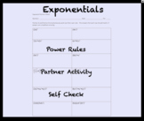 Exponent Rules Activity - Partners