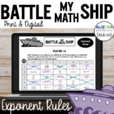 Exponent Rules Activity | Battleship | Properties & Laws o
