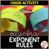 Exponent Rules | Laws of Exponents Chain Activity