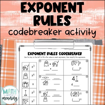 Preview of Halloween Math Exponent Rules Activity - Laws of Exponents