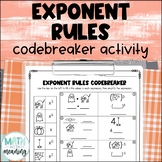 Halloween Math Exponent Rules Activity - Laws of Exponents