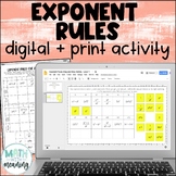 Exponent Rules DIGITAL Drag and Drop Activity for Google D