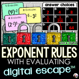 Exponent Rules Digital Math Escape Room {with evaluating} 