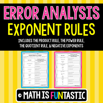 Preview of Exponent Rules Error Analysis