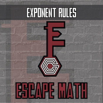 Preview of Exponent Rules Escape Room Activity - Printable & Digital Game