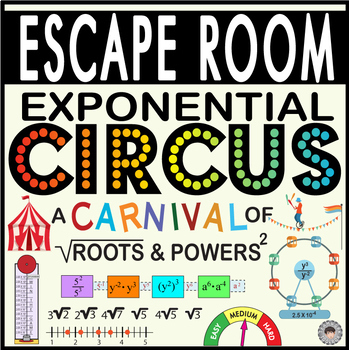 Preview of Exponent Rules Escape Room ~Roots~Scientific Notation~Digital Locks Breakout~