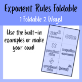 Exponent Rules Foldable (Laws of Exponents)