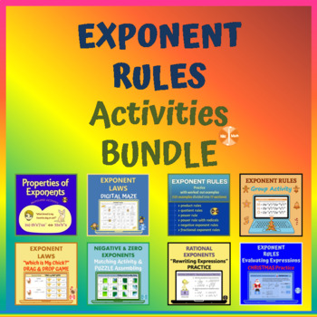 Preview of Exponent Rules - Growing Activities BUNDLE