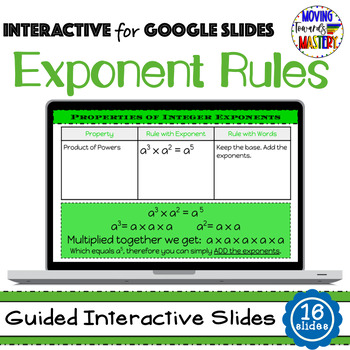 Preview of Exponent Rules: Guided Interactive Lesson
