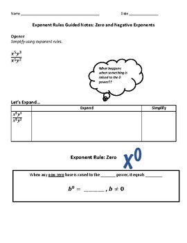 zero and negative exponents common core algebra 1 homework answers