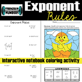 Exponent Rules Interactive Notebook Easter Chick Coloring 