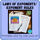 Exponent Rules/Laws of Exponents Color by Code Printable P