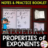 Exponent Rules | Laws of Exponents Notes and Practice Fold