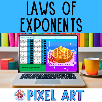 Preview of Exponent Rules/Laws of Exponents Pixel Art Digital Math Activity