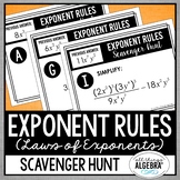 Exponent Rules (Laws of Exponents) | Scavenger Hunt