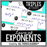 Exponent Rules (Laws of Exponents) | Triples Activity