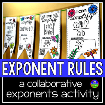 Preview of Exponent Rules Math Pennant Activity