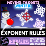 Exponent Rules Math Review Game - Digital Winter Themed Mo