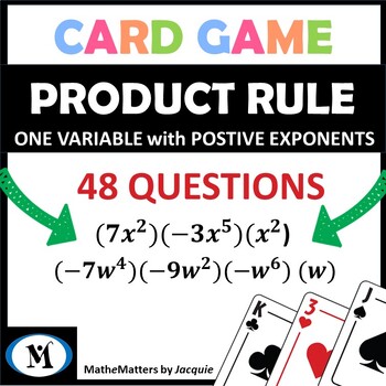 Preview of Product Rule Monomial x Monomial | Laws of Exponents | Positive Exponents