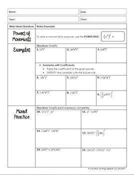 Exponents and Exponential Functions (Algebra 1 Curriculum ...