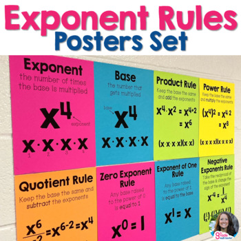 Preview of Exponent Rules Posters Set (Laws of Exponents)