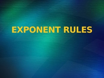 Preview of Exponent Rules PowerPoint Lesson - Distance Learning