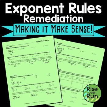 Preview of Exponent Rules Remediation Practice Worksheets with Error Analysis