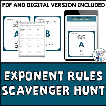 Preview of Exponent Rules Scavenger Hunt