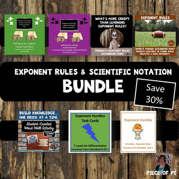 Preview of Exponent Rules Scientific Notation Activities BUNDLE