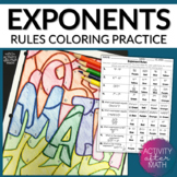 Exponent Rules Simplifying Expressions Coloring