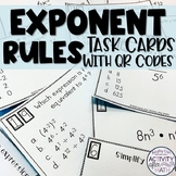 Exponent Rules Task Cards with QR Codes